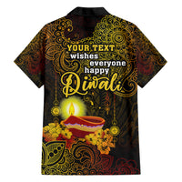 Personalized Happy Diwali Festival Hawaiian Shirt Diya Lamp Hibiscus Polynesian Pattern LT05 - Polynesian Pride