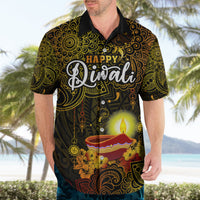 Personalized Happy Diwali Festival Hawaiian Shirt Diya Lamp Hibiscus Polynesian Pattern LT05 - Polynesian Pride