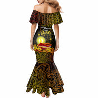 Personalized Happy Diwali Festival Mermaid Dress Diya Lamp Hibiscus Polynesian Pattern LT05 - Polynesian Pride