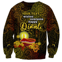personalized-happy-diwali-festival-sweatshirt-diya-lamp-hibiscus-polynesian-pattern