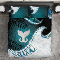 Aotearoa New Zealand Bedding Set Maori Wera Paua Shell Teal Glitter LT05 Teal - Polynesian Pride