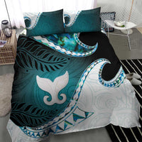 Aotearoa New Zealand Bedding Set Maori Wera Paua Shell Teal Glitter LT05 - Polynesian Pride