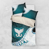 Aotearoa New Zealand Bedding Set Maori Wera Paua Shell Teal Glitter LT05 US Twin 172cm x 218cm Teal - Polynesian Pride
