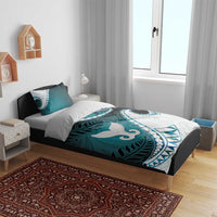 Aotearoa New Zealand Bedding Set Maori Wera Paua Shell Teal Glitter LT05 - Polynesian Pride