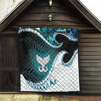 Aotearoa New Zealand Quilt Maori Wera Paua Shell Teal Glitter LT05 - Polynesian Pride