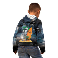 Personalised Hawaii Halloween Kid Hoodie Hallowaiian Skeleton Surf LT05 - Polynesian Pride