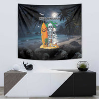 Hawaii Halloween Tapestry Hallowaiian Skeleton Surf LT05 - Polynesian Pride
