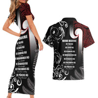 New Zealand Aotearoa Mana Wahine Couples Matching Short Sleeve Bodycon Dress and Hawaiian Shirt