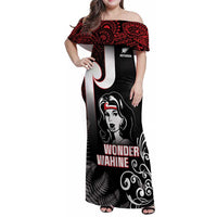 New Zealand Aotearoa Mana Wahine Family Matching Off Shoulder Maxi Dress and Hawaiian Shirt