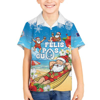 Guam Christmas Family Matching Long Sleeve Bodycon Dress and Hawaiian Shirt Felis Pasgua Chilling Santa - Polynesian Pride