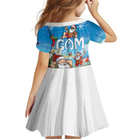 Guam Christmas Family Matching Off The Shoulder Long Sleeve Dress and Hawaiian Shirt Felis Pasgua Chilling Santa - Polynesian Pride