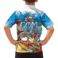 Guam Christmas Family Matching Off Shoulder Maxi Dress and Hawaiian Shirt Felis Pasgua Chilling Santa - Polynesian Pride