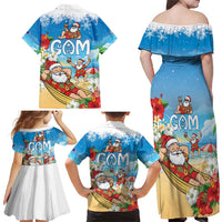 Guam Christmas Family Matching Off Shoulder Maxi Dress and Hawaiian Shirt Felis Pasgua Chilling Santa - Polynesian Pride