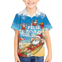 Guam Christmas Family Matching Off Shoulder Maxi Dress and Hawaiian Shirt Felis Pasgua Chilling Santa - Polynesian Pride