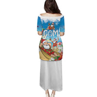 Guam Christmas Family Matching Puletasi and Hawaiian Shirt Felis Pasgua Chilling Santa - Polynesian Pride