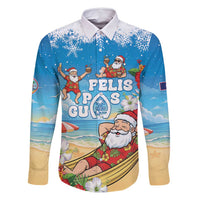Guam Christmas Family Matching Tank Maxi Dress and Hawaiian Shirt Felis Pasgua Chilling Santa - Polynesian Pride
