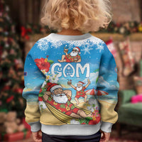 Guam Christmas Kid Ugly Christmas Sweater Felis Pasgua Chilling Santa - Polynesian Pride