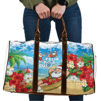 Guam Christmas Travel Bag Felis Pasgua Chilling Santa LT05 Blue - Polynesian Pride