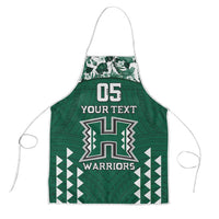Custom Hawaii Football Apron Rainbow Warriors Tropical Vibes LT05 Green - Polynesian Pride