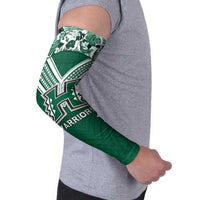 Custom Hawaii Football Arm Sleeves Rainbow Warriors Tropical Vibes - Polynesian Pride