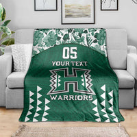 Custom Hawaii Football Blanket Rainbow Warriors Tropical Vibes - Polynesian Pride