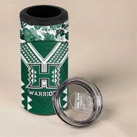 Custom Hawaii Football 4 in 1 Can Cooler Tumbler Rainbow Warriors Tropical Vibes LT05 - Polynesian Pride
