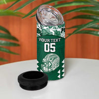 Custom Hawaii Football 4 in 1 Can Cooler Tumbler Rainbow Warriors Tropical Vibes LT05 - Polynesian Pride