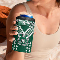 Custom Hawaii Football 4 in 1 Can Cooler Tumbler Rainbow Warriors Tropical Vibes LT05 - Polynesian Pride