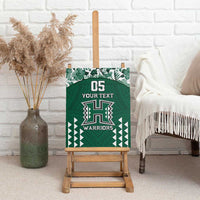 Custom Hawaii Football Canvas Wall Art Rainbow Warriors Tropical Vibes - Polynesian Pride