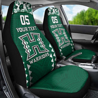 Custom Hawaii Football Car Seat Cover Rainbow Warriors Tropical Vibes - Polynesian Pride