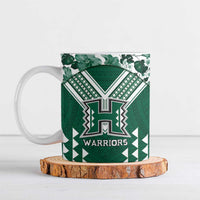 Custom Hawaii Football Ceramic Mug Rainbow Warriors Tropical Vibes LT05 Green - Polynesian Pride