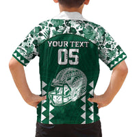 Custom Hawaii Football Family Matching Off The Shoulder Long Sleeve Dress and Hawaiian Shirt Rainbow Warriors Tropical Vibes - Polynesian Pride