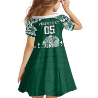 Custom Hawaii Football Family Matching Off The Shoulder Long Sleeve Dress and Hawaiian Shirt Rainbow Warriors Tropical Vibes - Polynesian Pride