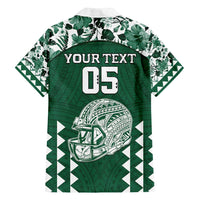 Custom Hawaii Football Family Matching Off Shoulder Short Dress and Hawaiian Shirt Rainbow Warriors Tropical Vibes LT05 - Polynesian Pride