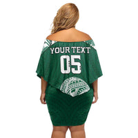 Custom Hawaii Football Family Matching Off Shoulder Short Dress and Hawaiian Shirt Rainbow Warriors Tropical Vibes LT05 - Polynesian Pride