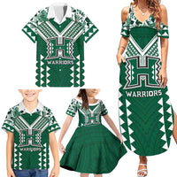 Custom Hawaii Football Family Matching Summer Maxi Dress and Hawaiian Shirt Rainbow Warriors Tropical Vibes - Polynesian Pride