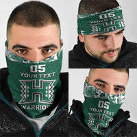 Custom Hawaii Football Neck Gaiter Rainbow Warriors Tropical Vibes - Polynesian Pride
