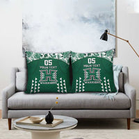 Custom Hawaii Football Pillow Cover Rainbow Warriors Tropical Vibes LT05 - Polynesian Pride