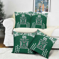Custom Hawaii Football Pillow Cover Rainbow Warriors Tropical Vibes LT05 - Polynesian Pride