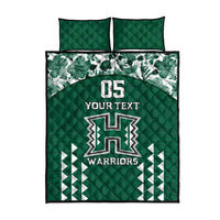 Custom Hawaii Football Quilt Bed Set Rainbow Warriors Tropical Vibes - Polynesian Pride
