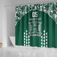 Custom Hawaii Football Shower Curtain Rainbow Warriors Tropical Vibes - Polynesian Pride