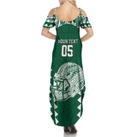 Custom Hawaii Football Summer Maxi Dress Rainbow Warriors Tropical Vibes LT05 - Polynesian Pride