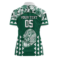Custom Hawaii Football Women Polo Shirt Rainbow Warriors Tropical Vibes - Polynesian Pride