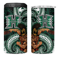 Hawaii Ikaika Warrior Football 4 in 1 Can Cooler Tumbler Polynesian Tribal Tattoo LT05 One Size: 16 oz Black - Polynesian Pride