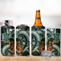 Hawaii Ikaika Warrior Football 4 in 1 Can Cooler Tumbler Polynesian Tribal Tattoo LT05 - Polynesian Pride