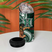 Hawaii Ikaika Warrior Football 4 in 1 Can Cooler Tumbler Polynesian Tribal Tattoo LT05 - Polynesian Pride