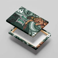 Hawaii Ikaika Warrior Football Canvas Wall Art Polynesian Tribal Tattoo - Polynesian Pride