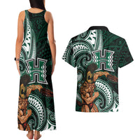 Hawaii Ikaika Warrior Football Couples Matching Tank Maxi Dress and Hawaiian Shirt Polynesian Tribal Tattoo - Polynesian Pride