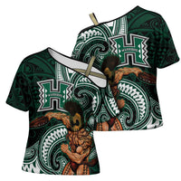 Hawaii Ikaika Warrior Football Cross Shoulder Shirt Polynesian Tribal Tattoo LT05 - Polynesian Pride