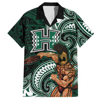 Hawaii Ikaika Warrior Football Family Matching Off The Shoulder Long Sleeve Dress and Hawaiian Shirt Polynesian Tribal Tattoo - Polynesian Pride